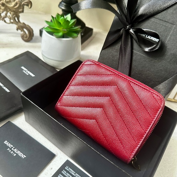 SOLD - 💎AUTH Saint Laurent YSL CASSANDRE ZIP AROUND WALLET - Picture 9 of 15